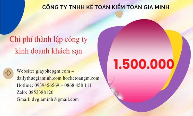 Phí thành lập công ty kinh doanh khách sạn ở Lai Châu