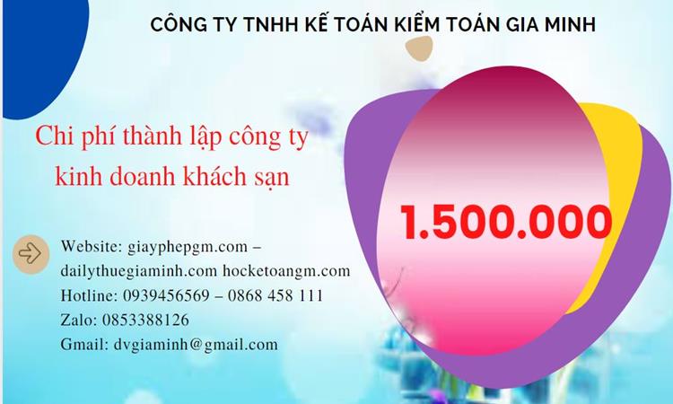 Phí thành lập công ty kinh doanh khách sạn ở Phú Thọ