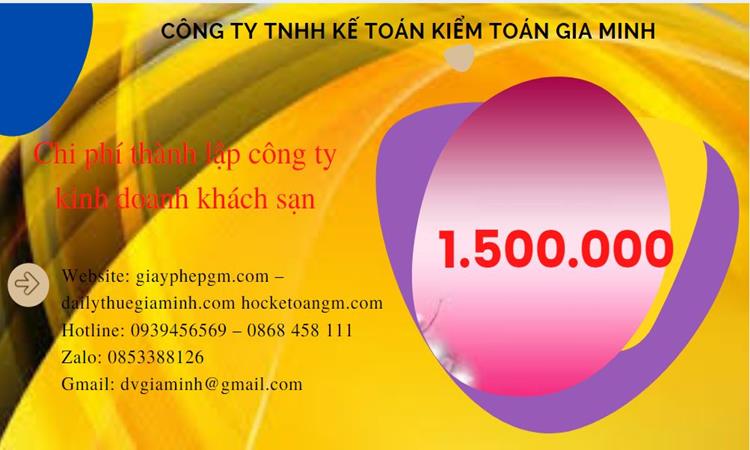 Phí thành lập công ty kinh doanh khách sạn ở Quận Bình Thạnh