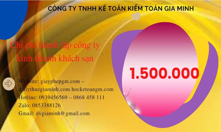 Phí thành lập công ty kinh doanh khách sạn ở Quận Cái Răng