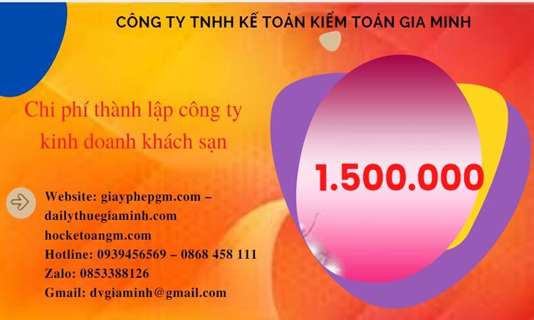 Phí thành lập công ty kinh doanh khách sạn ở Quận Nam Từ Liêm