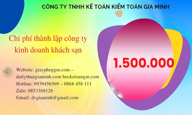 Phí thành lập công ty kinh doanh khách sạn ở Quận Tân Bình