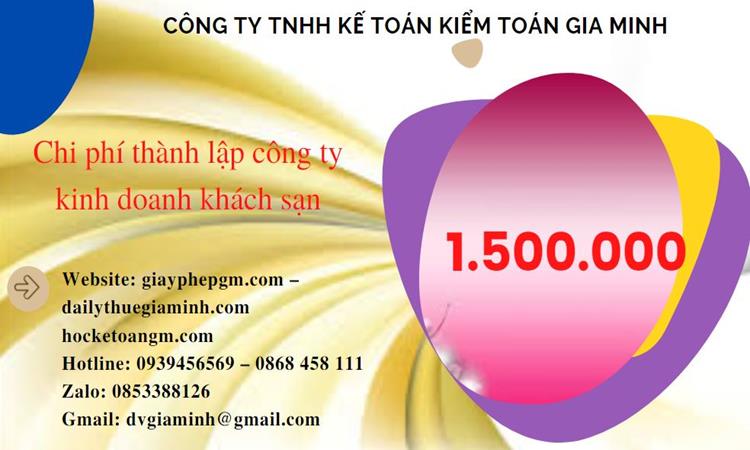 Phí thành lập công ty kinh doanh khách sạn ở Quận Tây Hồ