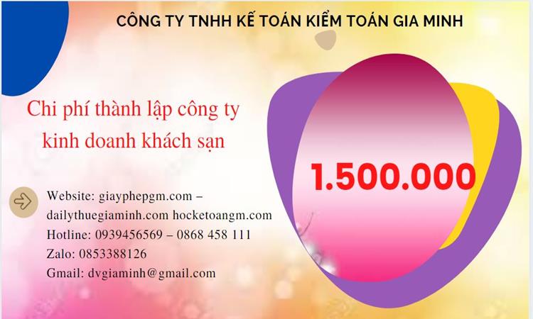 Phí thành lập công ty kinh doanh khách sạn ở Thành Phố Huế