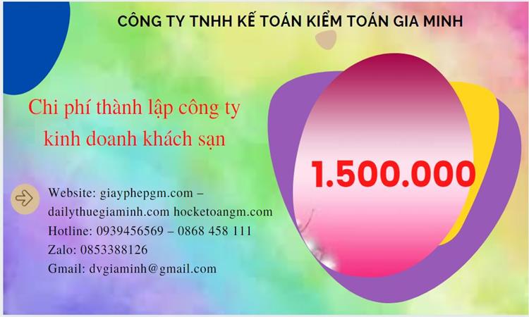 Phí thành lập công ty kinh doanh khách sạn ở Trà Vinh