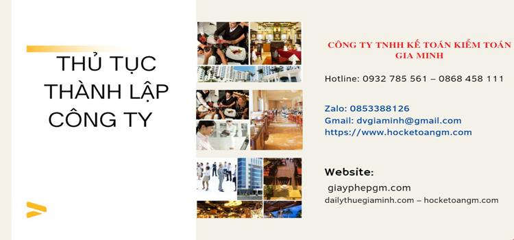Quy trình thành lập công ty kinh doanh nhà hàng năm 2021 Huyện Gia Lâm