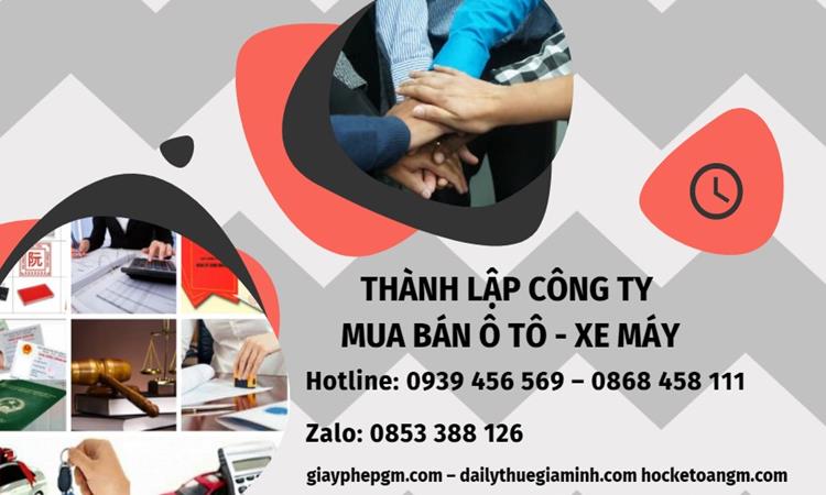 Thành lập công ty mua bán ô tô - xe máy tại Đà Nẵng