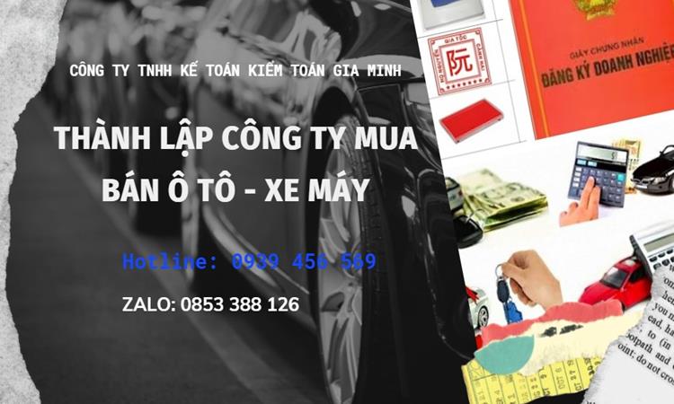 Thành lập công ty mua bán ô tô - xe máy tại Huyện Bình Lục