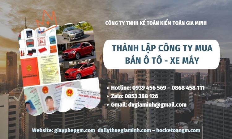 Thành lập công ty mua bán ô tô - xe máy tại Huyện Phú Xuyên