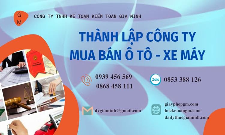Thành lập công ty mua bán ô tô - xe máy tại Huyện Sóc Sơn