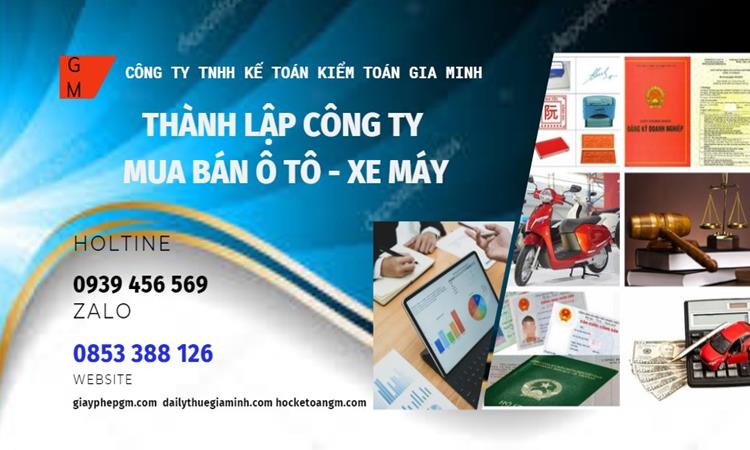 Thành lập công ty mua bán ô tô - xe máy tại Nam Định