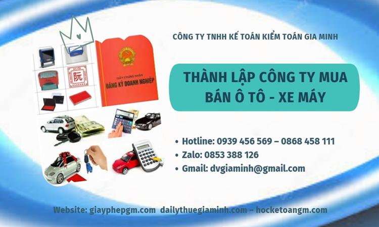 Thành lập công ty mua bán ô tô - xe máy tại Quận 5