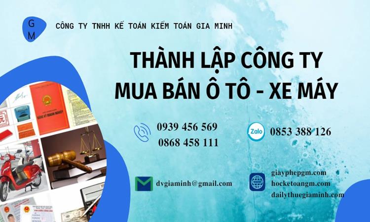 Thành lập công ty mua bán ô tô - xe máy tại Thành Phố Đà Nẵng