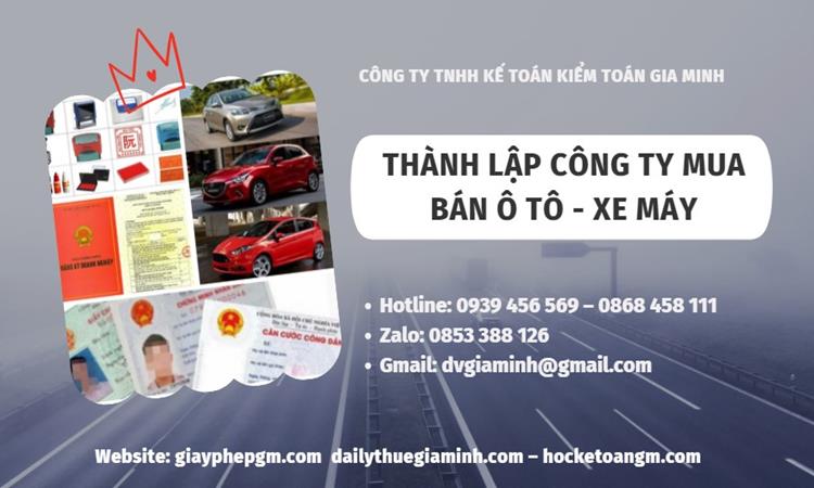 Thành lập công ty mua bán ô tô - xe máy tại TP Đà Nẵng