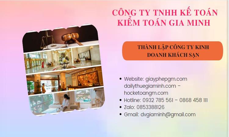 Thành lập công ty khách sạn tại Quận 6 trọn gói