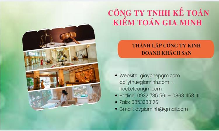 Thành lập công ty khách sạn tại Quận Ninh Kiều trọn gói