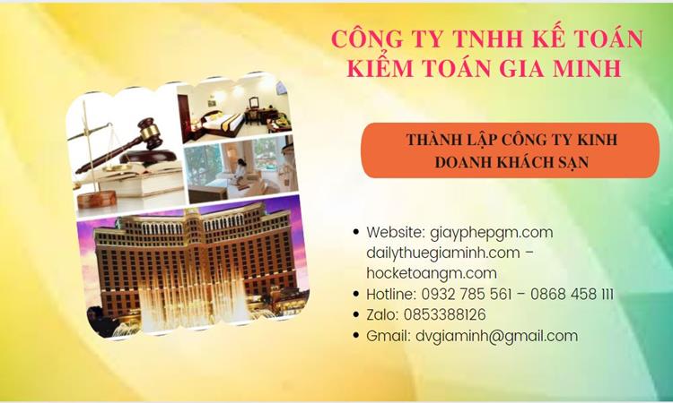 Thành lập công ty khách sạn tại Sơn La trọn gói
