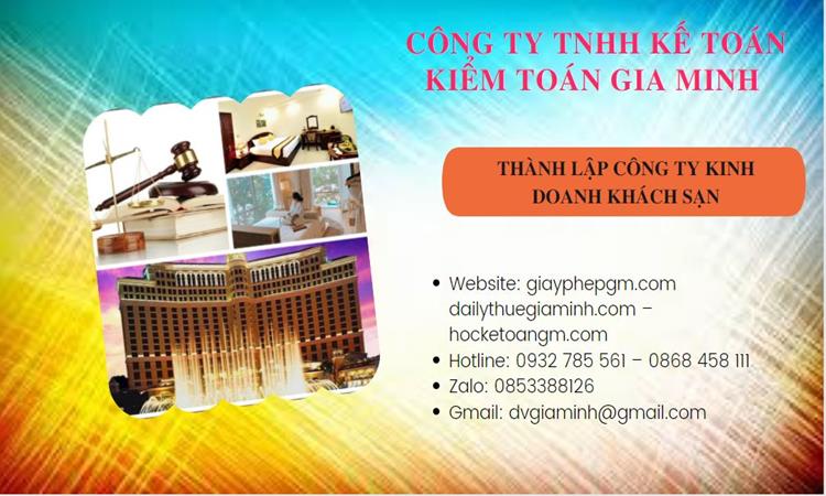 Thành lập công ty khách sạn tại Tây Ninh trọn gói