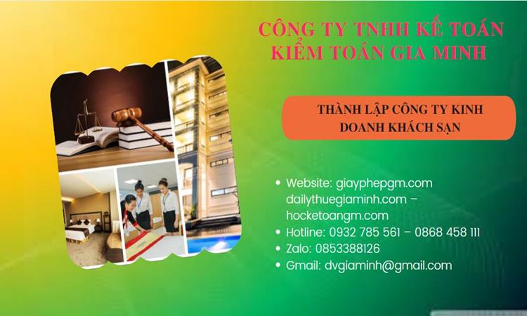 Thành lập công ty khách sạn tại Thành phố Phủ Lý trọn gói