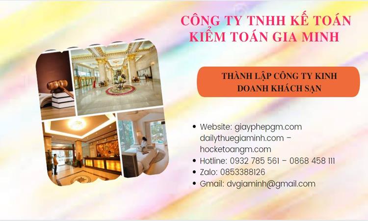 Thành lập công ty khách sạn tại Thị xã Duy Tiên trọn gói