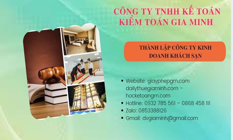 Thành lập công ty khách sạn tại Thị Xã Sơn Tây trọn gói