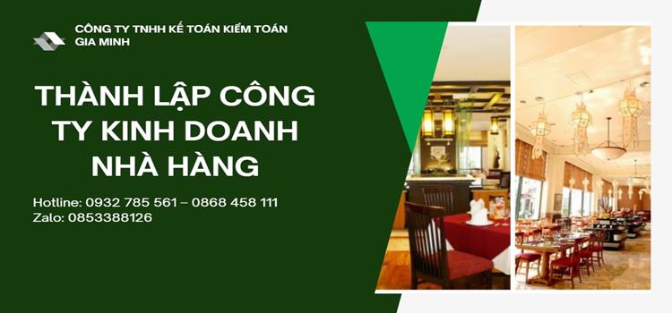 Thành lập công ty kinh doanh nhà hàng năm 2021 Bến Tre