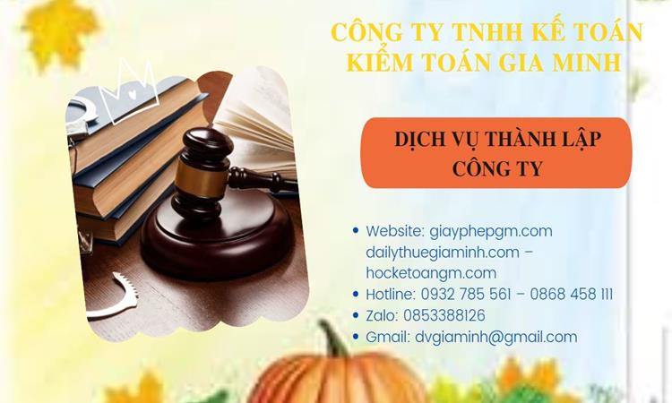 Thành lập công ty văn phòng phẩm tại Bạc Liêu