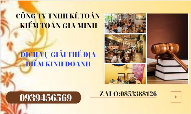 Thủ tục giải thể địa điểm kinh doanh tại Huyện Cần Giờ