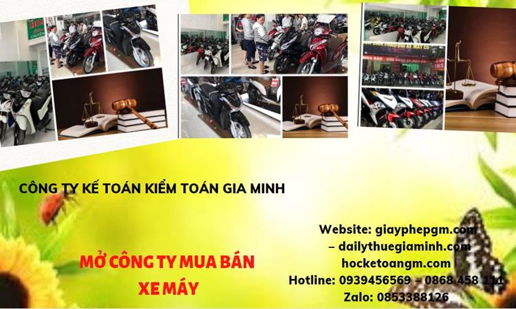 Thủ tục mở công ty mua bán xe máy tại TP Hà Nội