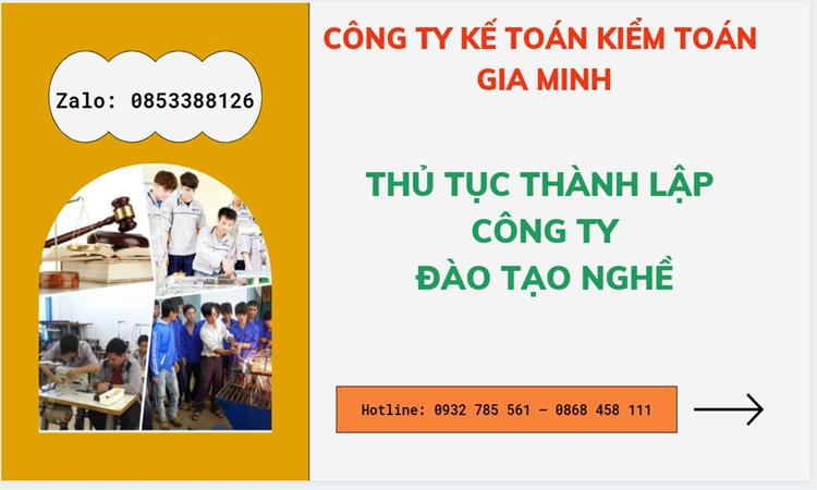 Thủ tục thành lập công ty đào tạo nghề tại Quảng Bình
