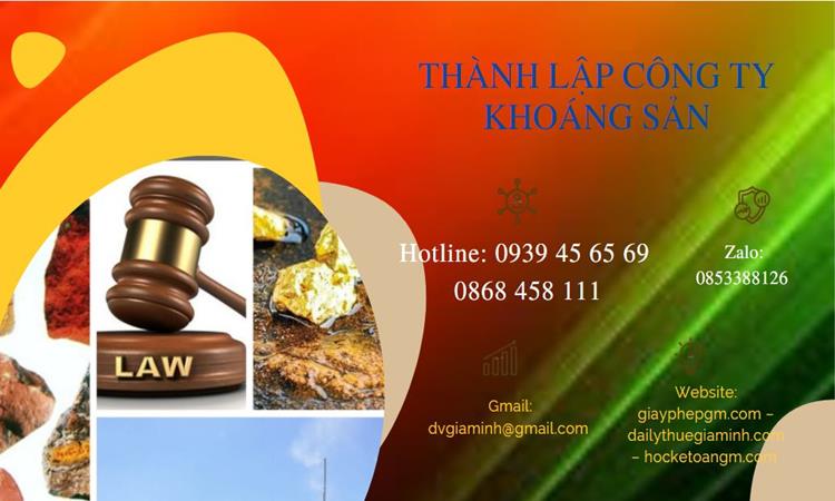 Thủ tục thành lập công ty khai thác khoáng sản tại Bạc Liêu 