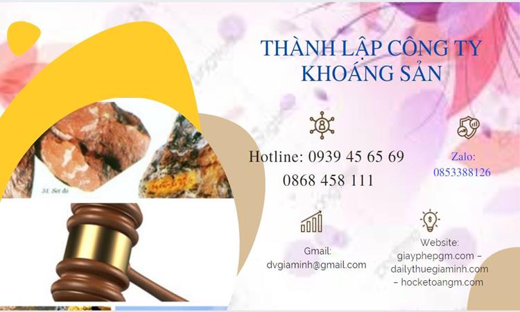 Thủ tục thành lập công ty khai thác khoáng sản tại Bến Tre 