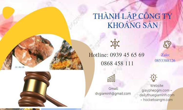 Thủ tục thành lập công ty khai thác khoáng sản tại Đồng Tháp 