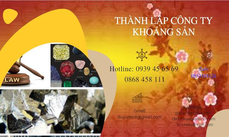 Thủ tục thành lập công ty khai thác khoáng sản tại Hà Tĩnh 