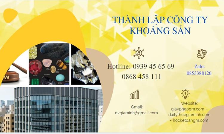 Thủ tục thành lập công ty khai thác khoáng sản tại Huyện Bình Lục 