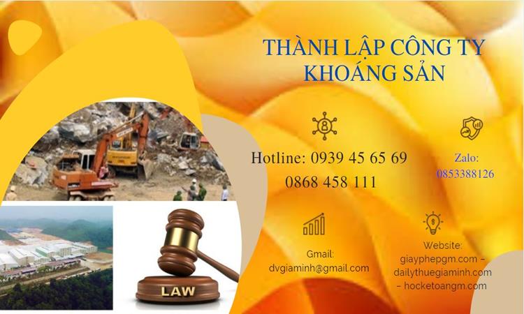 Thủ tục thành lập công ty khai thác khoáng sản tại Huyện Củ Chi 
