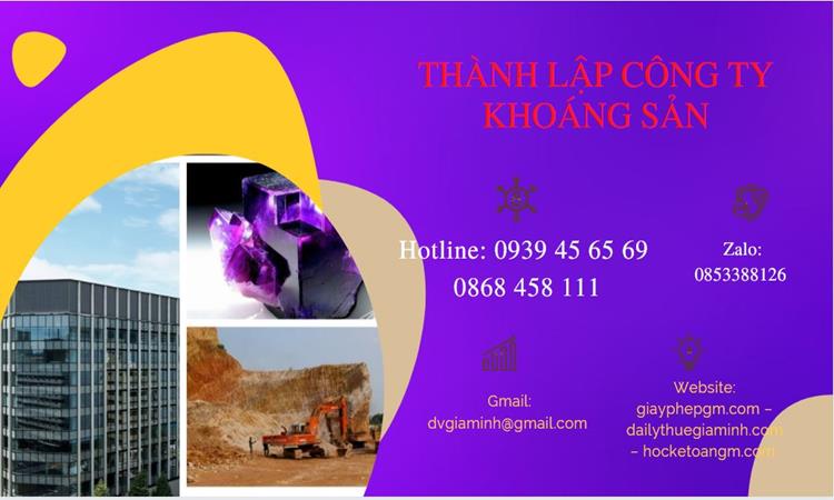 Thủ tục thành lập công ty khai thác khoáng sản tại Huyện Gia Lâm 