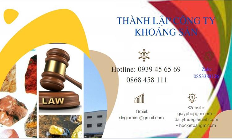Thủ tục thành lập công ty khai thác khoáng sản tại Huyện Quốc Oai 