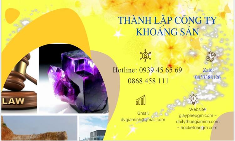 Thủ tục thành lập công ty khai thác khoáng sản tại Huyện Tiên Lữ 
