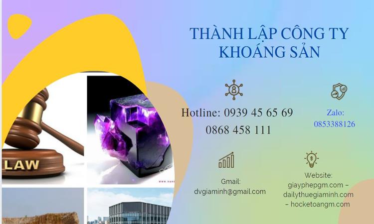 Thủ tục thành lập công ty khai thác khoáng sản tại Huyện Từ Liêm 