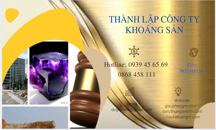 Thủ tục thành lập công ty khai thác khoáng sản tại Quận Bình Thủy 