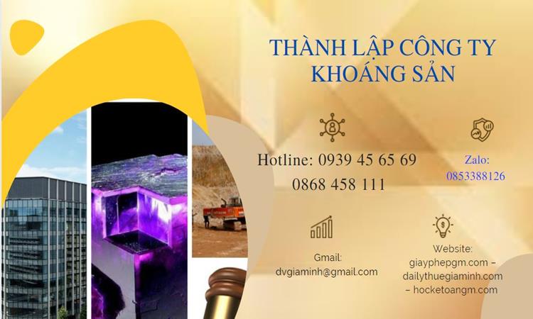Thủ tục thành lập công ty khai thác khoáng sản tại Quận Cái Răng 