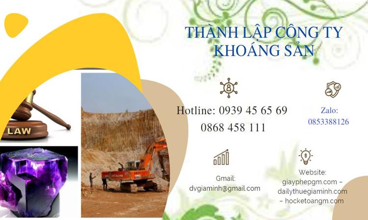 Thủ tục thành lập công ty khai thác khoáng sản tại Quận Tây Hồ 