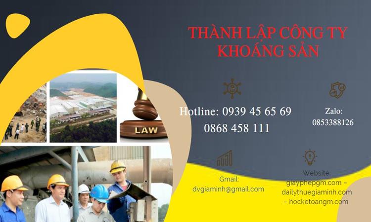 Thủ tục thành lập công ty khai thác khoáng sản tại Thanh Hóa 