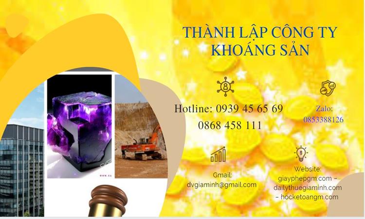 Thủ tục thành lập công ty khai thác khoáng sản tại Thị Xã Mỹ Hào 