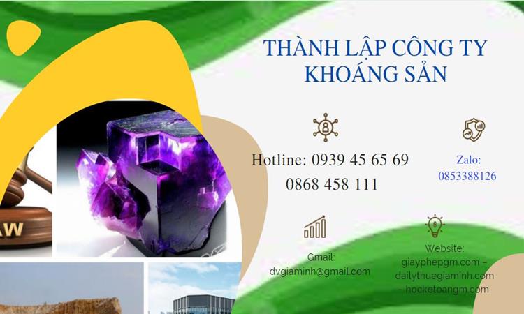 Thủ tục thành lập công ty khai thác khoáng sản tại TP Hà Nội 