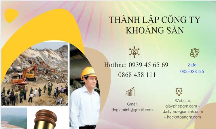 Thủ tục thành lập công ty khai thác khoáng sản tại Trà Vinh 