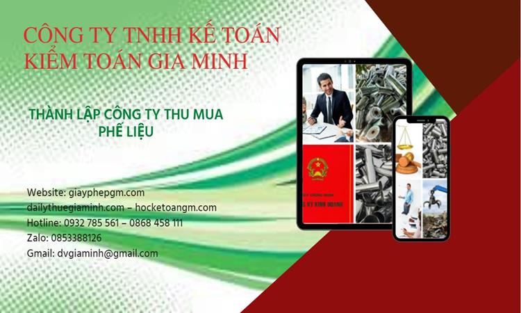 Thủ tục thành lập công ty kinh doanh phế liệu tại Bạc Liêu
