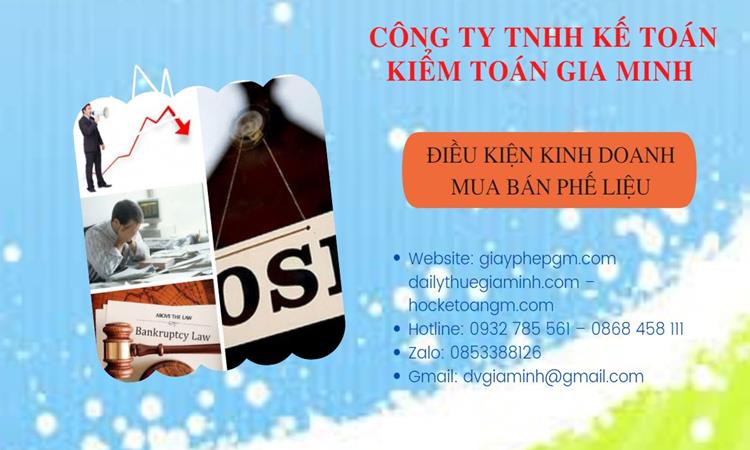 Thủ tục thành lập công ty kinh doanh phế liệu tại Huyện Vĩnh Thạnh