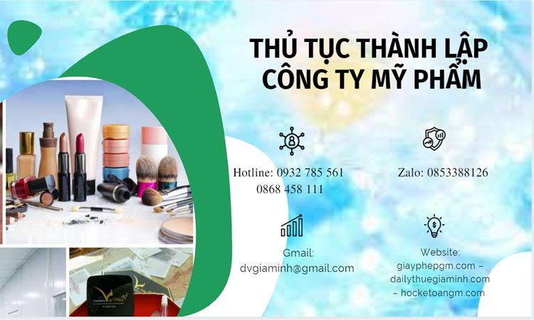 Thủ tục thành lập công ty mỹ phẩm tại Huyện Cần Giờ